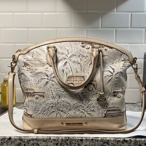 Brahmin Cream and Tan Shoulder Bag